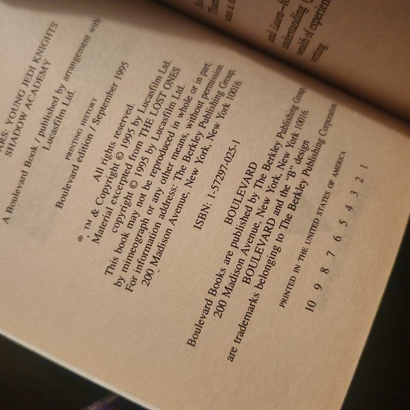 1995 Star Wars Young Jedi Knights books - Picture 4 of 5